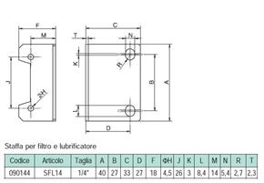 STAFFA PER FILTRO/LUBRIFICATORE 1/4